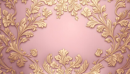 Luxury fashionable design background material with golden floral pattern.