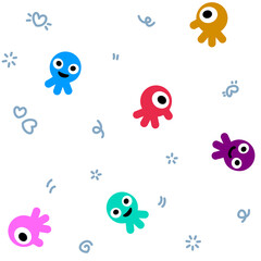 colorful seamless pattern a cute octopus