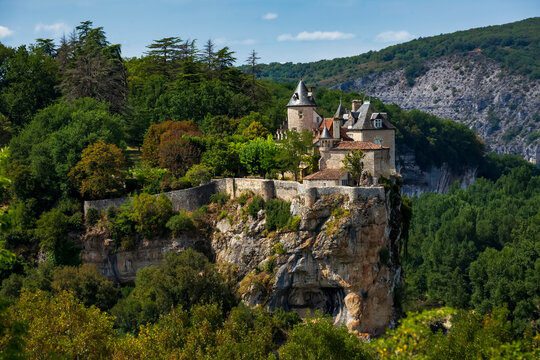 Castle of Belcastel in Lacave. Lot, Midi-Pyrenees, France