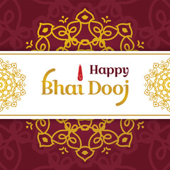 Bhai Dooj decorative banner greeting. Bhai Dooj, Bhai Tika, Bhaubeej is an Indian festival of affection of brother and sister.