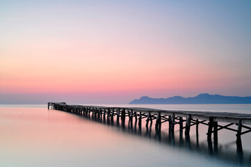Fototapeta na wymiar Sunset over the mediterranean sea