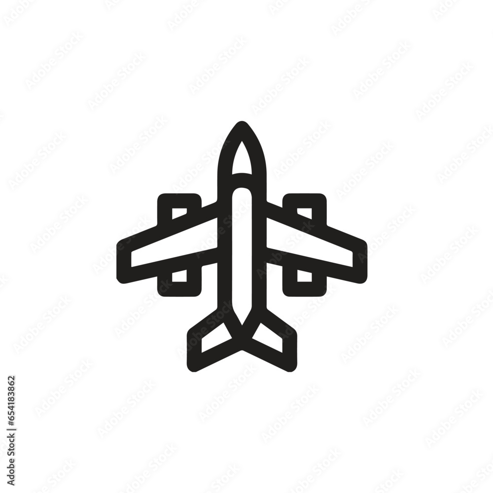 Poster private jet icon vector. linear style sign for mobile concept and web design. private jet illustrati