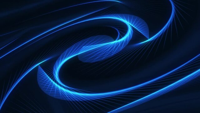 Technological blue spiral. Abstract background. Video in high quality 4k