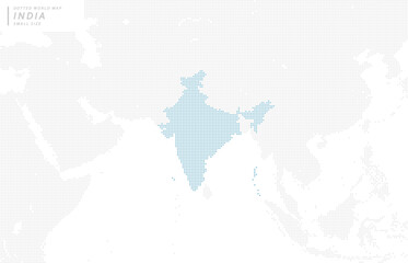 インドを中心とした、青いドットマップ。　小サイズ。