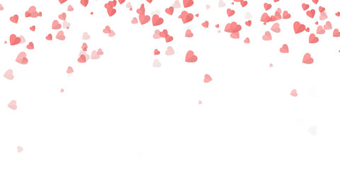 Fototapeta na wymiar Heart confetti illustration for Valentin day, Mother Day or wedding. Background with symbol of love petal