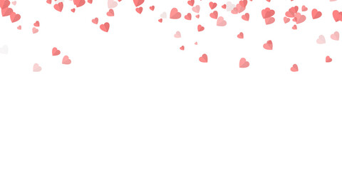 Fototapeta na wymiar Heart confetti illustration for Valentin day, Mother Day or wedding. Background with symbol of love petal
