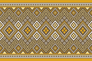 Nature vintages cross stitch traditional ethnic pattern paisley flower Ikat background abstract Aztec African Indonesian Indian seamless pattern for fabric print cloth dress carpet curtains and sarong