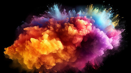 explosion of colorful powder