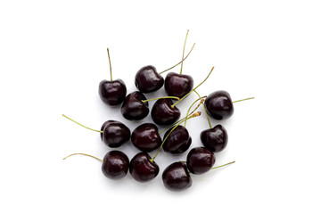 Fresh cherry on white background.