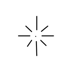 Minimalist doodle hand drawn star. Sun glare, fireworks explosion isolated on white background.