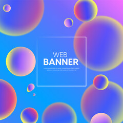 Abstract background with bubbles, Blue background