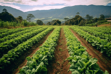 Fototapeta na wymiar Agricultural production of vegetable crops in Colombia