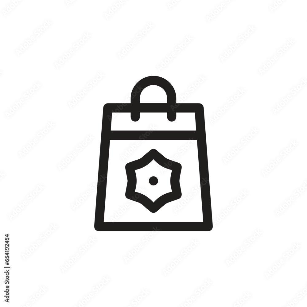 Poster shopping bag icon vector. linear style sign for mobile concept and web design. shopping bag symbol i