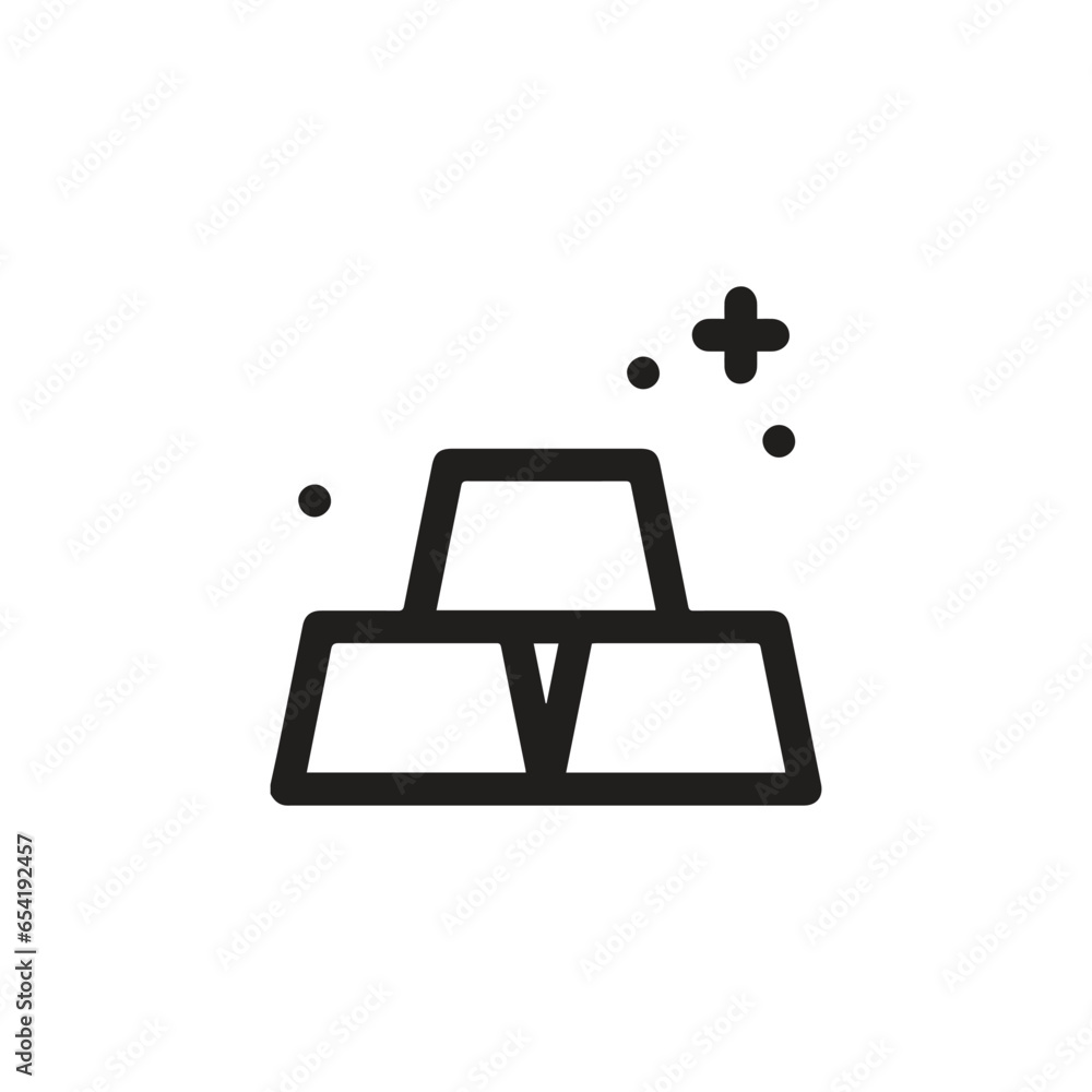 Aufkleber gold bars icon vector. linear style sign for mobile concept and web design. gold bars symbol illustr