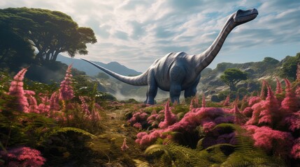 Fototapeta premium dinosaurs in the grass