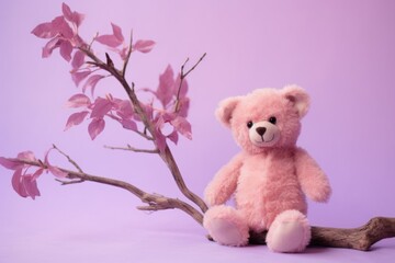 teddy bear against a pastel background