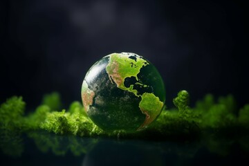 Obraz na płótnie Canvas Green eco planet energy. Globe nature. Generate Ai