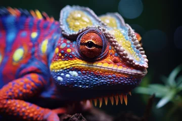 Poster close-up of a chameleon changing color © Alfazet Chronicles