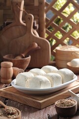 Fototapeta premium soft and tasty milk tofu on the kitchen table
