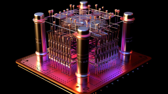 Quantum Computer, Data Science, Micro Chip, Digital Circuit Technology Background Wallpaper