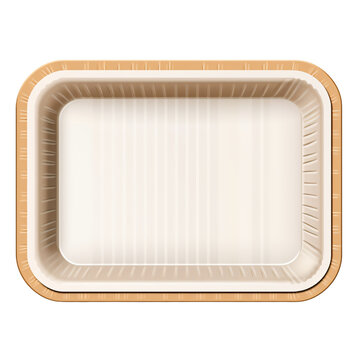 Paper food tray blank mockup isolated on white and transparent background