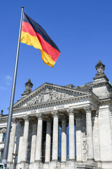 Detail of Reichstag building on Berlin, Germany