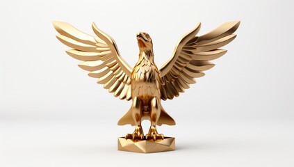 golden eagle statue isolated on white
