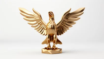 Fototapeten golden eagle statue isolated on white © Anything Design