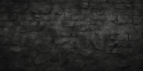 black grunge rough stone wall texture,  dark grey horror theme background, Generative AI