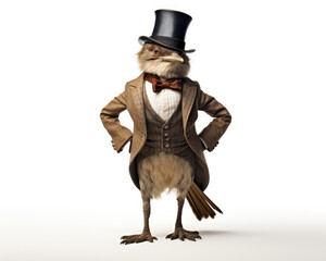 Fototapeta premium Tux and Talons: A Bird in a Formal Suit