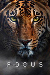Jaguar feline motivation text business , Leopard Mafia Style , modern art animal . Generative ai