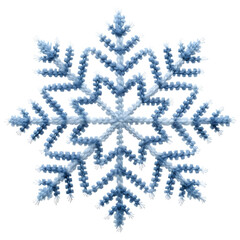 Snowflake isolated on white background. crochet color style. element of merry christmas.