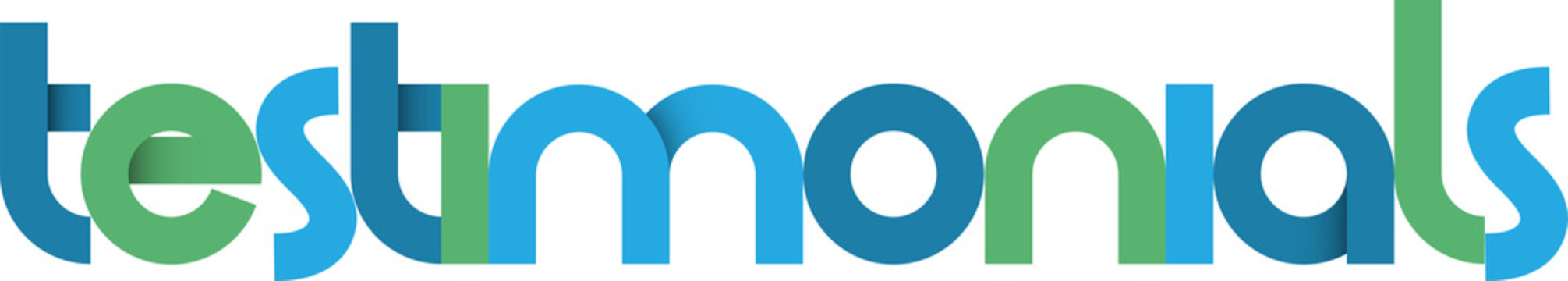 TESTIMONIALS blue typography banner