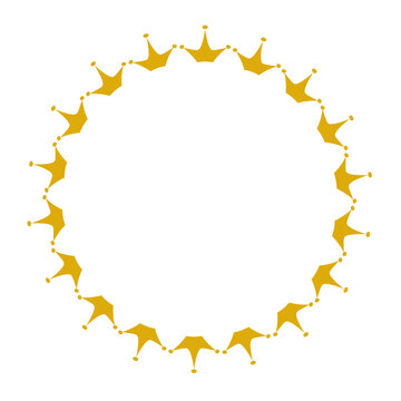 golden crown art drawn round frame