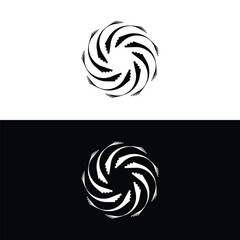 Black and white circle vector logo template design