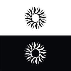 Black and white circle vector logo template design