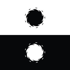Black and white circle vector logo template design