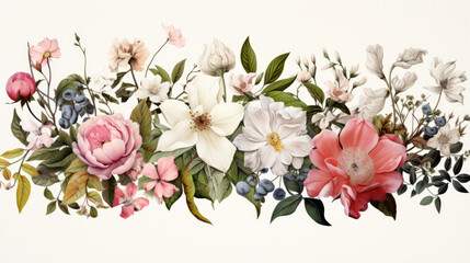 Exquisite Isolated Set of Botanical Illustrations on White Background