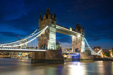 Tower Bridge by river thames in London, england, UK