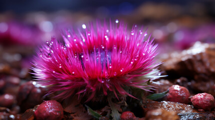 close up of a flower of a thistle