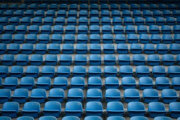 Empty seats stadium. Sport chair field. Generate Ai