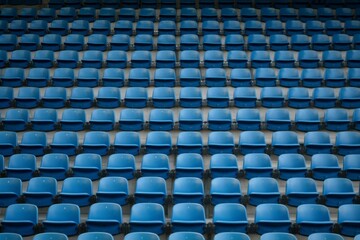 Obraz premium Empty seats stadium. Sport chair field. Generate Ai
