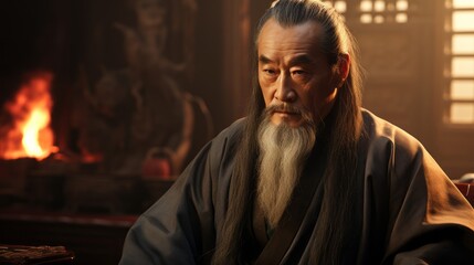 Portrait of teacher Confucius.generative ai
 - obrazy, fototapety, plakaty
