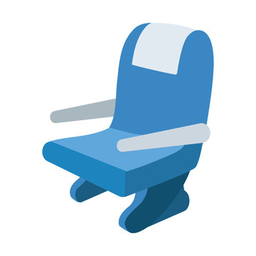 Seat editable flat vector icon design. Isolated airplane, train, bus seat sign design.