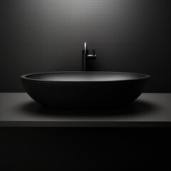 black interior design washbasin created with Generative Ai