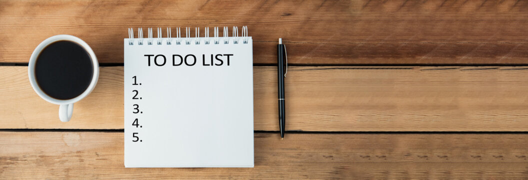 to do list text on notepad