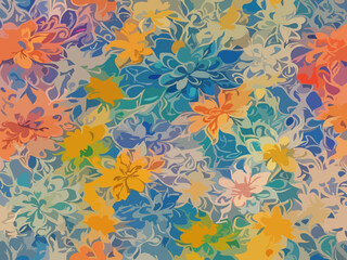 Fototapeta na wymiar Vibrant Floral Abstract Vector Background
