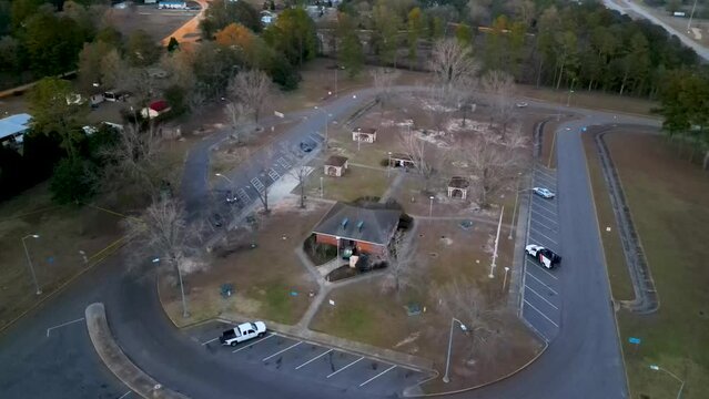 Barbour County Rest Area off US 431 near Eufaula Alabama viewed from a orbiting drone