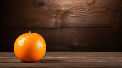 Photograph of a Delicious Orange on Wooden Background