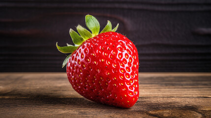 Strawberry Tempting Delight with a Wooden Backdrop